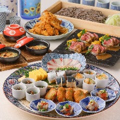 虎連坊 ヒルトンプラザウエスト店_夏≪日本酒17種付飲放題≫虎・季節の夏鉢と名物アジフライ黒毛和牛ステーキ堪能コース