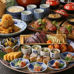虎連坊 ヒルトンプラザウエスト店_虎【日本酒がすすむ秋味覚6種大皿鉢盛り&times;黒毛和牛ロースステーキを愉しむコース】 ≪日本酒5種付飲放題≫