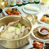 韓国風の水炊き「タッカンマリ」のコース　チャプチェや海鮮チヂミも楽しめます