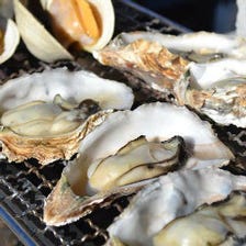 新鮮魚介類の海鮮セルフ焼き食べ放題