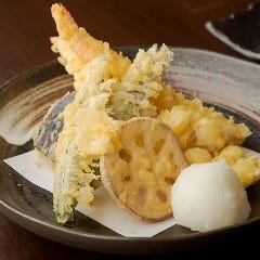 五郎島金時・太きゅうり・金時草など加賀野菜を天ぷらでどうぞ