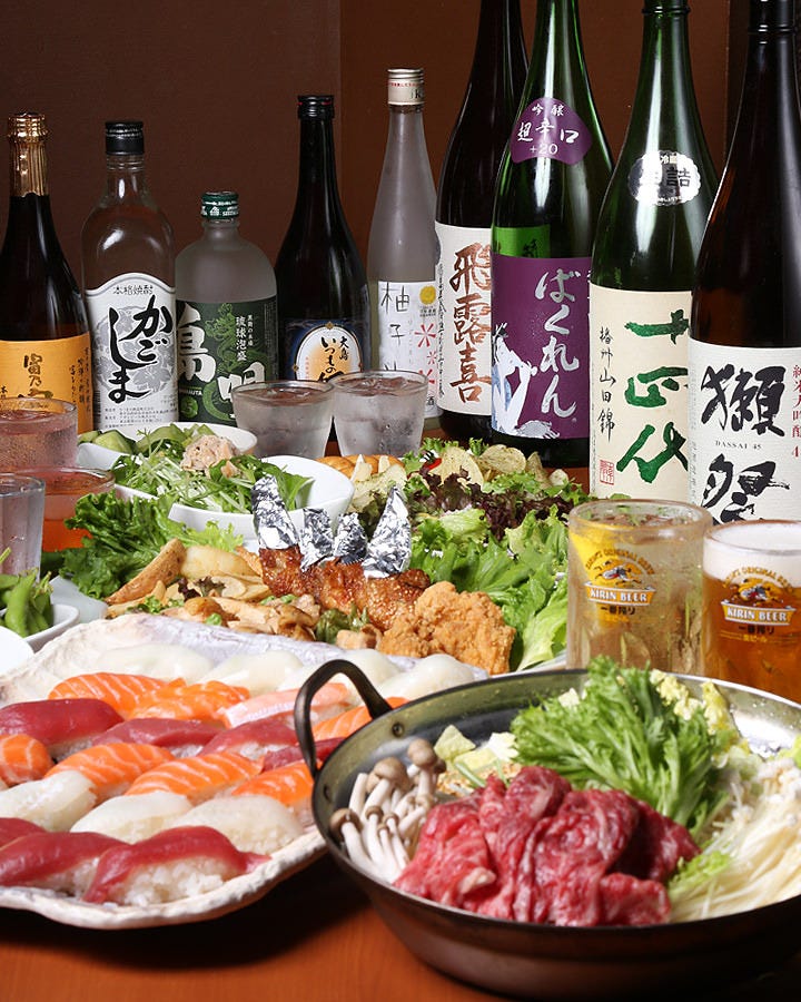 ワンランク上のご宴会 寿司 霜降り桜刺し 栃木牛のすき焼き鍋コース 銘柄日本酒4種が飲放 全10品 の詳細 和食居酒屋 Tokyo和彩dining 桜撫子 市ヶ谷 居酒屋 ぐるなび