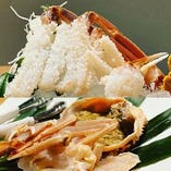 超新鮮な越前蟹で作る【焼きガニ・カニ刺しセット】(市況により価格変更有) 　