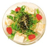 京豆富と水菜のサラダ