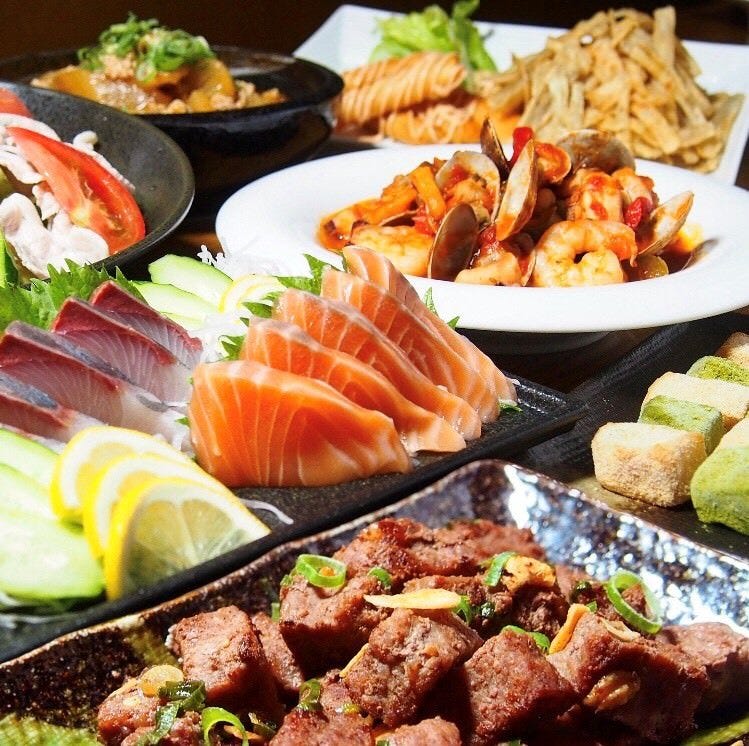 刺身盛り合わせ 海鮮チヂミ等 全10品 4500円 ボリューム 満足コース 2時間飲み放題付の詳細 岡山居酒屋 個室 がってん八兵衛 岡山駅前店 岡山市 居酒屋 ぐるなび
