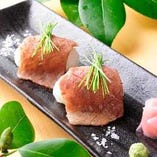 【限定】THE　炙り肉寿司＆鹿児島「黒牛」ステーキ食べ比べコース　全10品