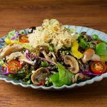 ザワークラウトとキノコのサラダ/Salad Topped with Sauerkraut & Mushrooms