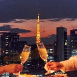 [東京の夜景]
ライトアップされた勝鬨橋や高層ビル群の煌めき