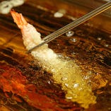 当店の天ぷらは、ワタの種子を圧搾して得る綿実油で揚げています