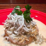 肉厚しいたけと釜揚げシラスのチーズ焼き