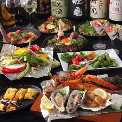 鉄板焼き＆お好み焼きグルメコース全９品　