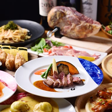 プライベートルーム 個室ダイニングバー Room No.03_【2H飲放付】和牛ステーキと明太クリームパスタの饗宴。彩り豊かな季節のコース