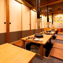 女子会・肉会に◎掘りごたつ個室完備