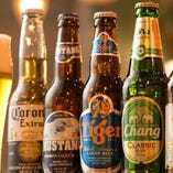 アジアの国々をはじめとする世界各国のビールは全部で10種！
