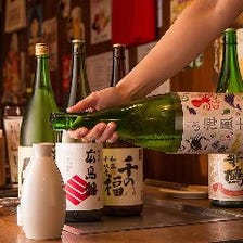 料理のお供は6種常備、広島の地酒