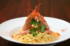 船橋店限定『赤海老クリームパスタ』濃厚エビみそが、クセになる