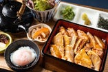 「食べくらべ」“純鶏”名古屋コーチン特上もも肉とうまかハーブ鶏むね肉の鶏ひつまぶし