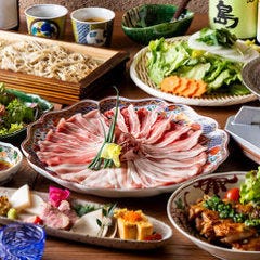 焼鳥と蕎麦 英治 横浜店_【当店イチオシ】鴨豚相盛りしゃぶしゃぶ×名物・北京ダック仕立て贅沢コース〈全7品〉