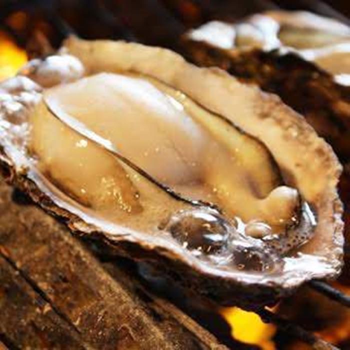 網で焼かれている牡蠣