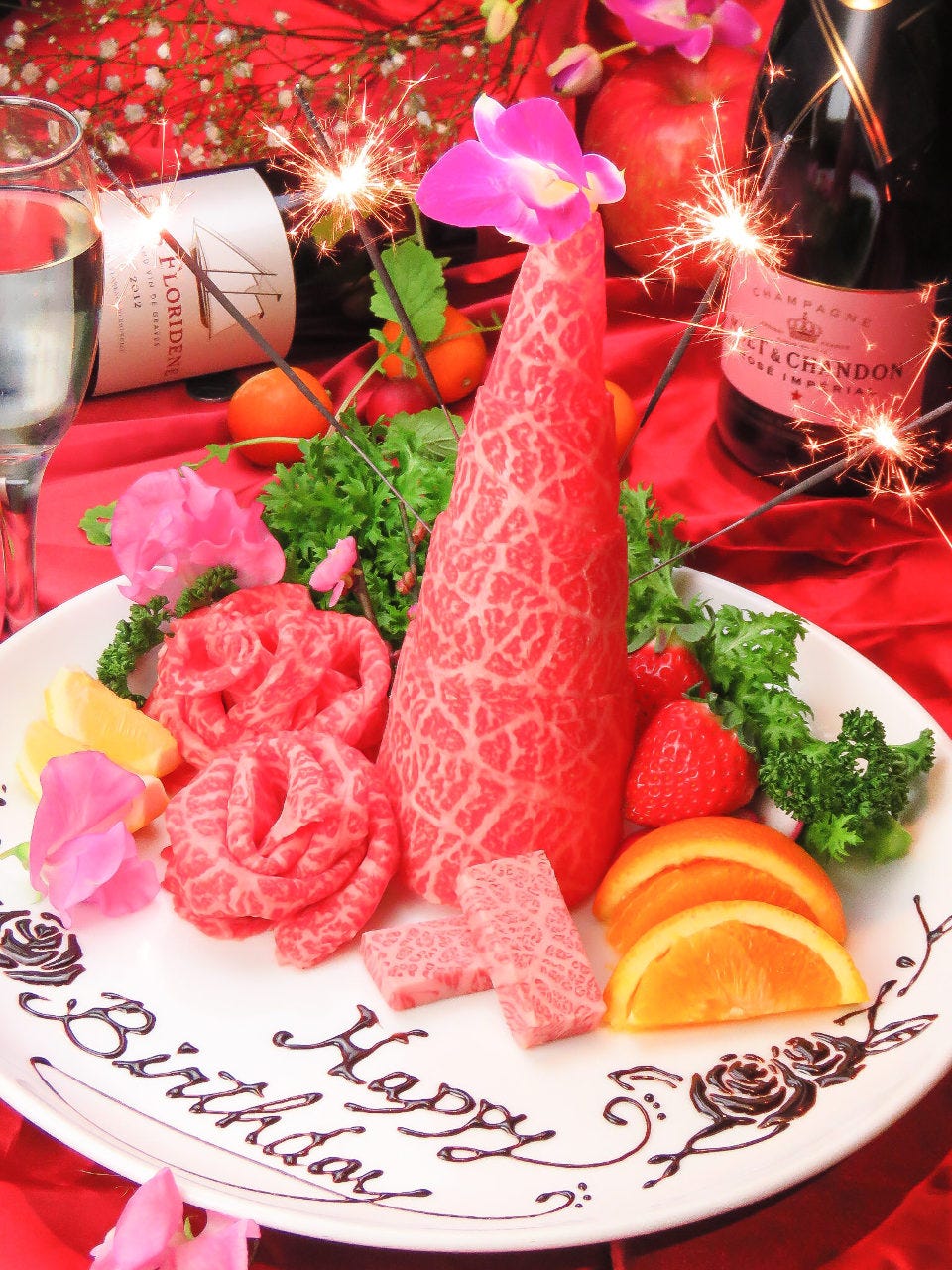 ☆肉タワー＆肉ケーキ☆誕生日祝！