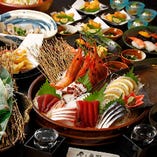 ◇圧倒的お得！ 寿司・鮮魚盛り沢山
　鮮魚の旨みを舌鼓！宴会コース5,500円(税込）～