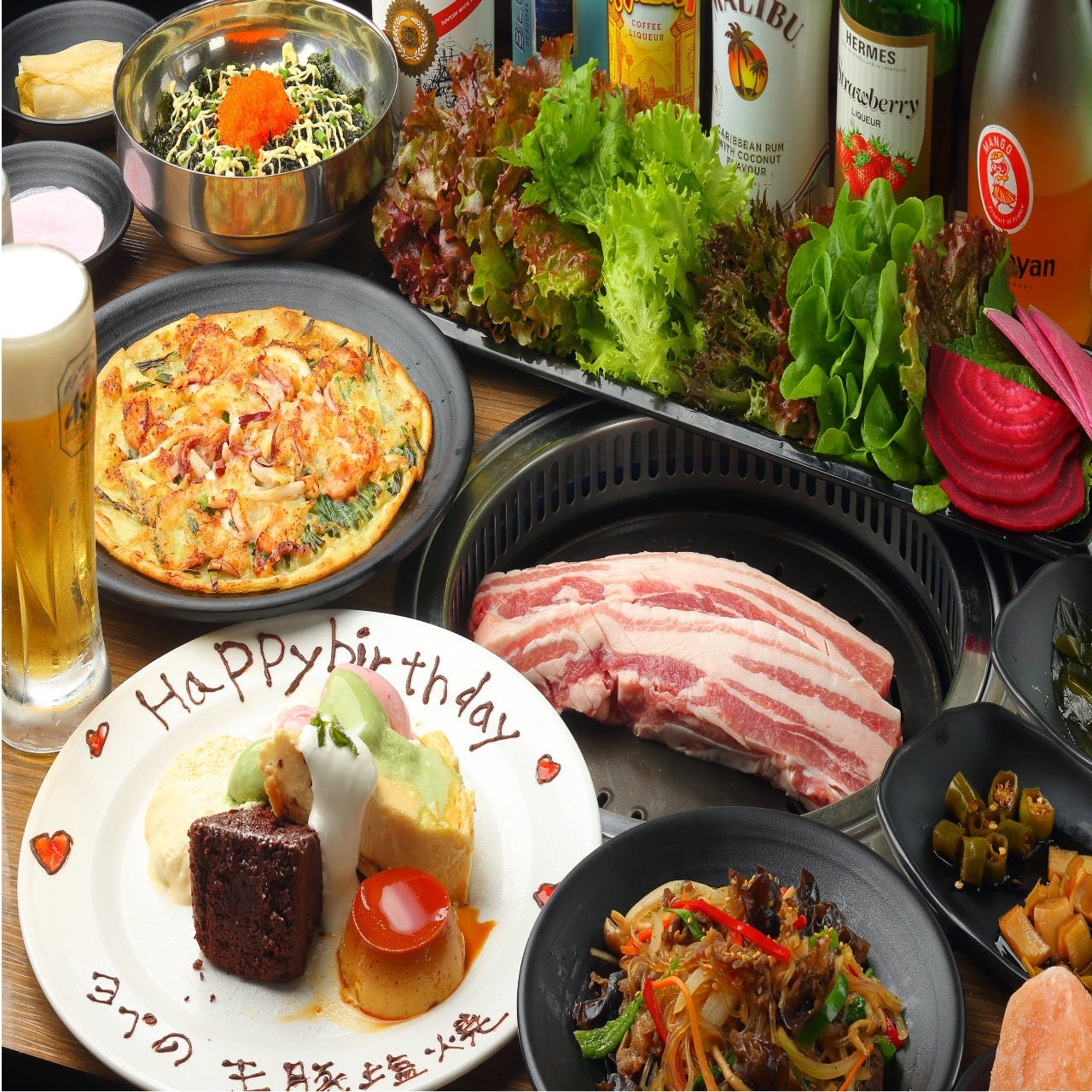 女子会 誕生日会 Bコース ２時間飲み放題付き 全9品 宴会 飲み会 パーティ 二次会 忘年会 新年会 の詳細 熟成肉専門店 ヨプの王豚塩焼 新大久保 本店 大久保 サムギョプサル ぐるなび