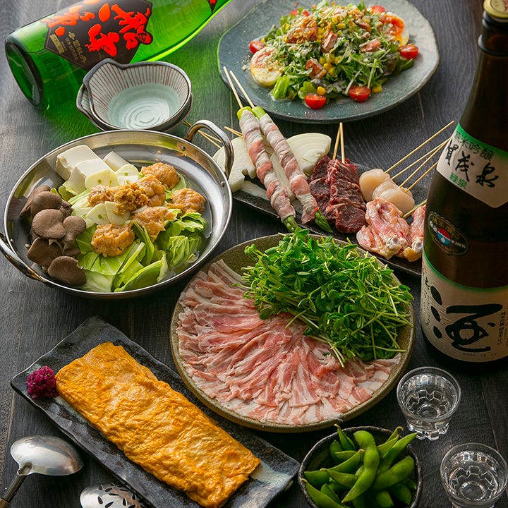 100分飲み放題付 柚子胡椒鍋 Or にんにく生姜鍋 鉄板串 逸品で大満足 絶品鍋コース 歓迎会の詳細 鉄板串と美味しいお酒 笑太郎 八尾店 八尾 居酒屋 ぐるなび