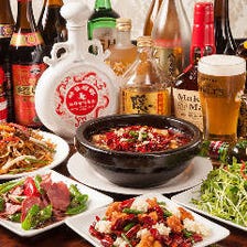 特製成都コース 【2h飲み放題付】鯛の姿蒸しや自家製手打ちそばを堪能できます♪　お料理全10品