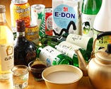 各種お酒、種類豊富にご用意！
韓国酒の飲み比べもオススメ！