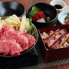 ミニ鰻重と神戸ビーフすき焼膳