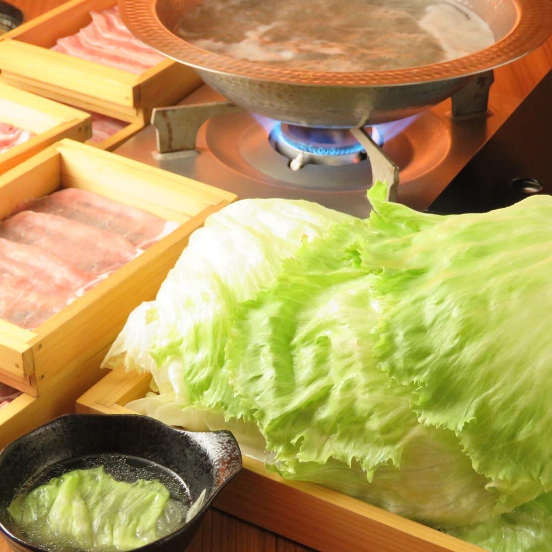 当店人気no 1 豚吟名物 レタしゃぶコース 1分飲み放題付 全7品 5 000円 4 000円の詳細 しゃぶしゃぶ 個室居酒屋 豚吟 東岡崎店 岡崎 居酒屋 ぐるなび