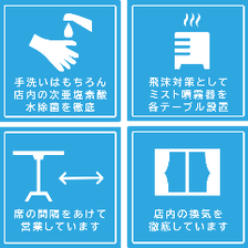 ウイルス感染防止対策実施中