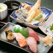 【火～土限定】鮨を主役に鮮魚のお造り・天ぷらをいただく名物ランチ『平磯御膳』