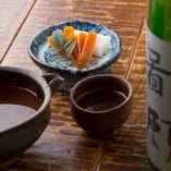 大阪産ボラ子を塩漬け、天日干しした自家製カラスミは肴に最適。