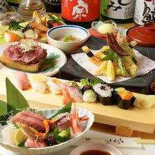 《ご宴会・接待に》金沢直送刺身盛付！加賀百万石コース【日本酒５０種付120分飲み放題】7000円&rArr;6000円