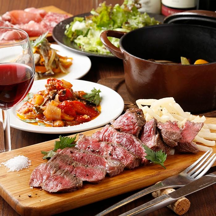 女子会限定 肉バル牛肉ステーキコース 日 木限定 直前割引 当日可 全9品2 5h飲放付の詳細 肉バル 洋食酒場 Goat ゴート 立川南口店 立川 居酒屋 ぐるなび