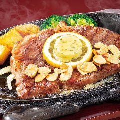 フォルクス 港北ニュータウン店_黒毛和牛サーロインステーキ（バターガーリック・サラダバー付）