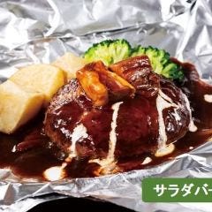 フォルクス 港北ニュータウン店_チーズインハンバーグ＆ビーフシチューのホイル包み焼き
