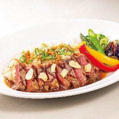 フォルクス 港北ニュータウン店_フォルクス特製ガーリックライス＆サーロインステーキ120g