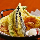 大和肉鶏と地野菜の天ぷら