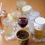 コースの飲み放題では豊富なアルコールを取り揃えております