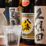 焼酎は芋/麦/甲類/黒糖の全11種、日本酒は全4種をラインナップ。