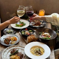 ROUGH cafe dinning bar_【120分飲み放題付】5,500円ディナーコース『カルパッチョ、ビーフステーキ、自家製スイーツ（全8品）』