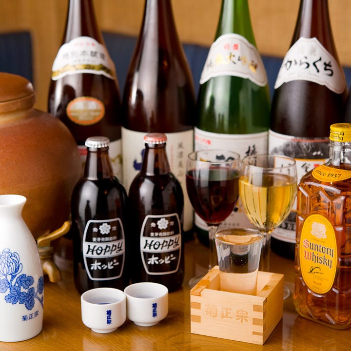 ビール、焼酎、ワイン、日本酒など幅広くご用意しております