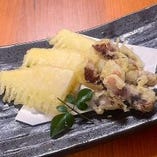 ホタルイカと筍の天ぷら