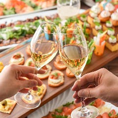 スパークリングワインは+500円(税抜)で飲み放題メニューに追加OK