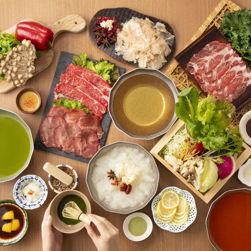 しゃぶしゃぶ すうぷ 静岡パルコ店 コース ディナー限定 野菜 肉 食事などお替り自由 牛たん アンガス牛 三元豚コース 2 0円 税抜 ぐるなび