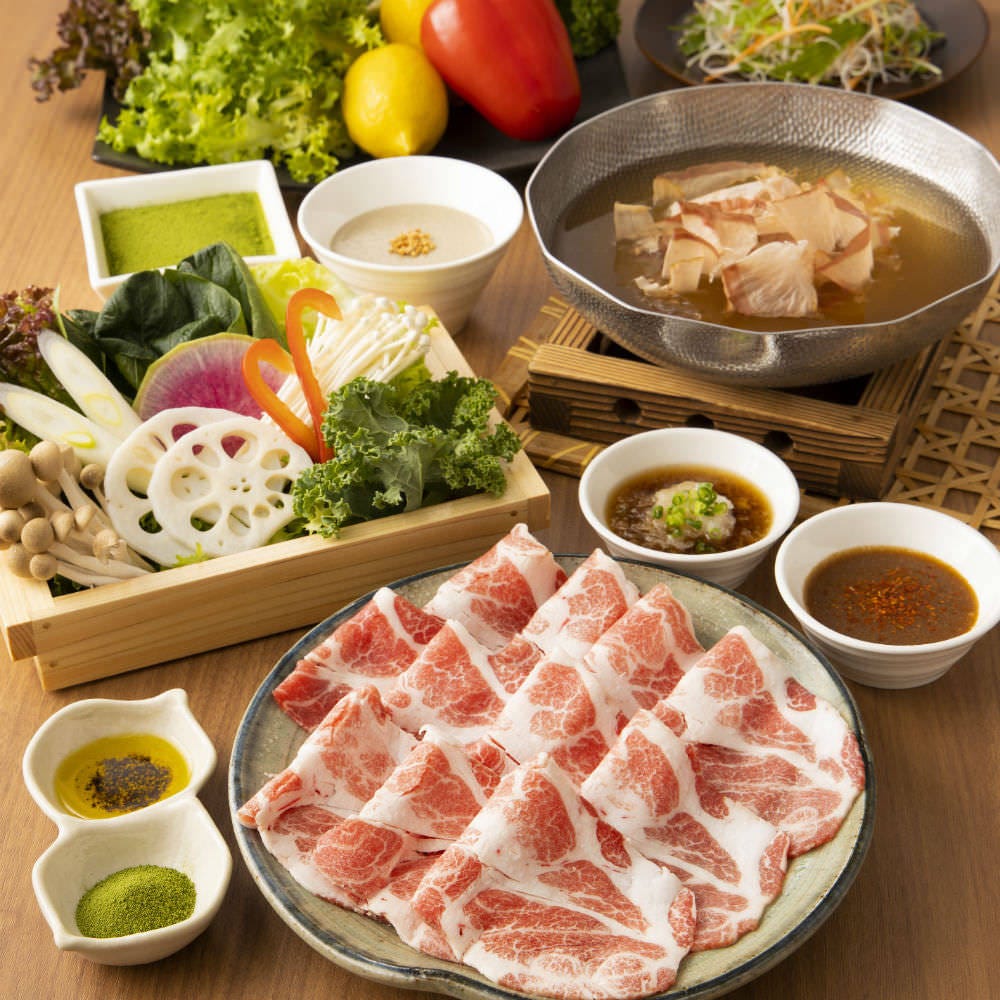 しゃぶしゃぶ すうぷ 静岡パルコ店 コース ディナー限定 野菜 肉 食事などお替り自由 イベリコ豚 アンガス牛コース 2 580円 税抜 ぐるなび
