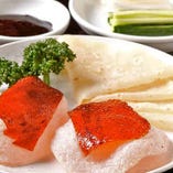 「満月コース」北京ダック・産直鮮魚と野菜の塩炒め・冷菜盛りなど