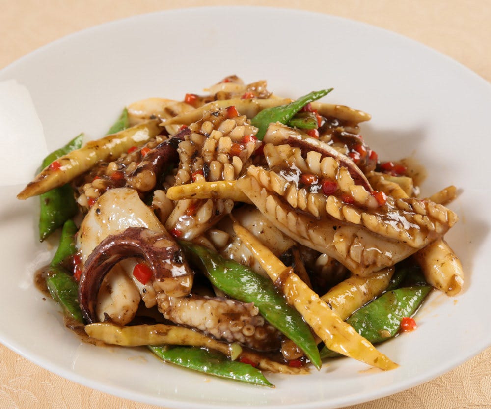◆季節限定◆＜欖菜炒鮮魷＞アオリイカのランチョイ炒め